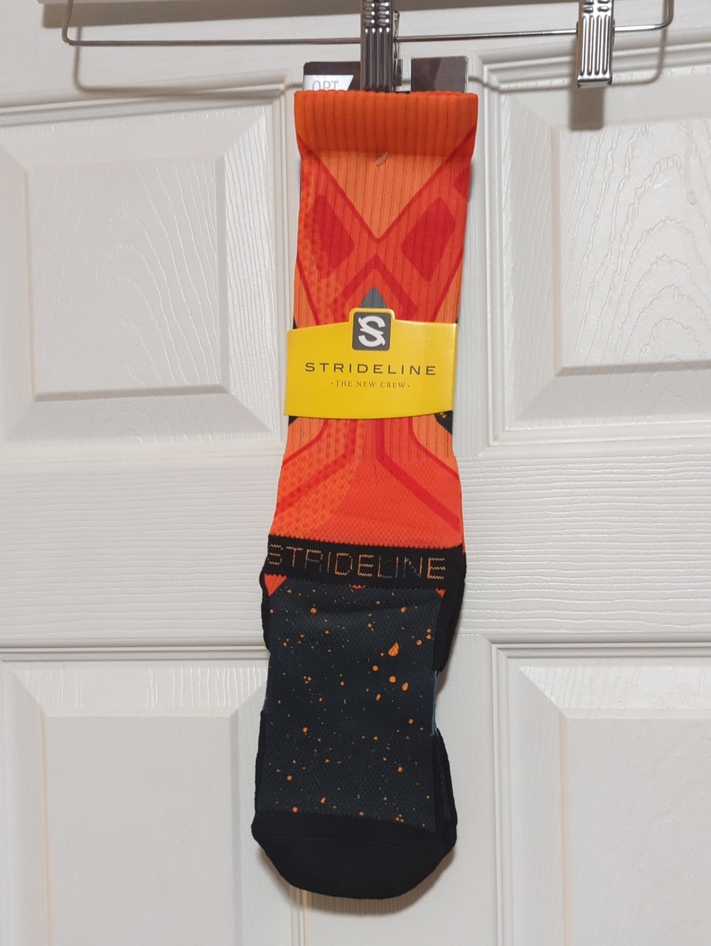 Strideline Men's Athletic Crew Socks - Orange & Black